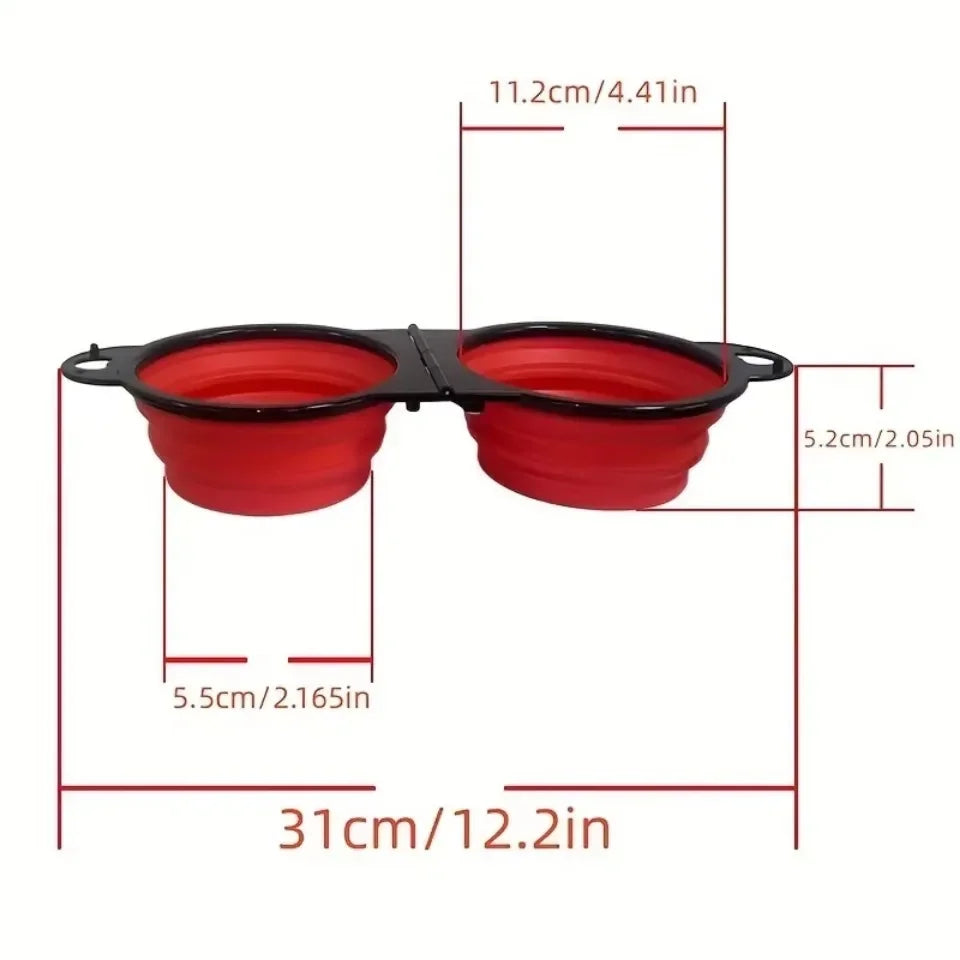 Foldable Dual Travel Bowl